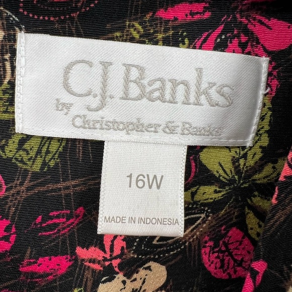 CJ Banks floral 90s ankle dress illusion Y2K modest casual business 16W plus - Picture 2 of 9